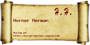 Horner Herman névjegykártya