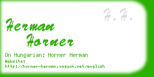 herman horner business card